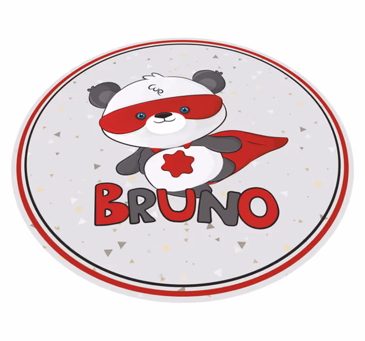 Tapis vinyle Prénom personnalisé Superpanda - TenStickers
