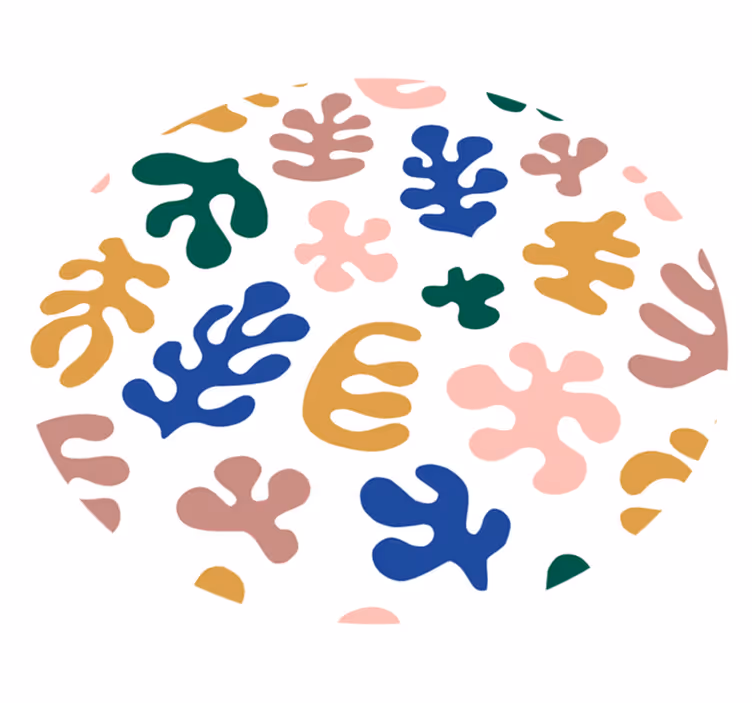 Tapis vinyle rond chambre abstrait coloré - TenStickers