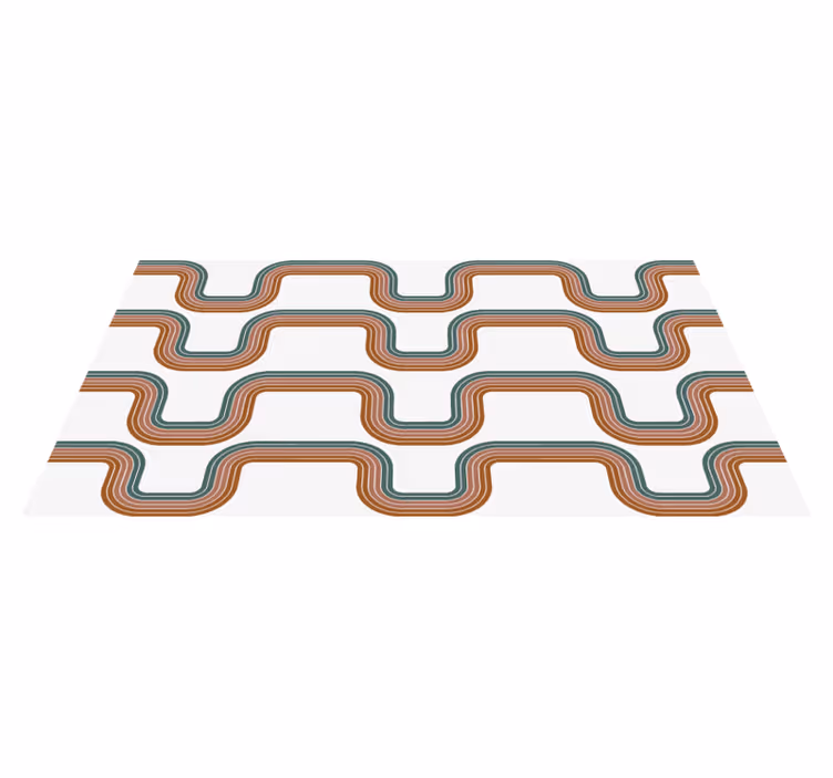 Tapis vinyle vagues minimalistes abstraites - TenStickers