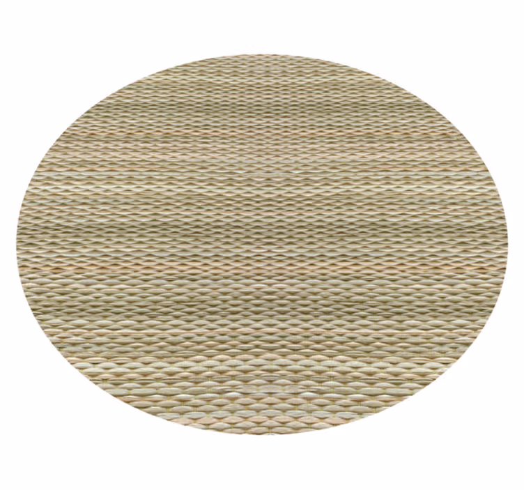 Tapis vinyle salon rond imitation paille tressée - TenStickers