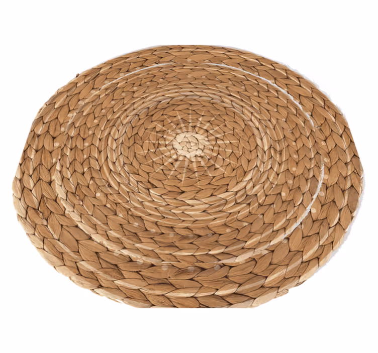 Tapis vinyle rond chambre bébé osier style bohème - TenStickers