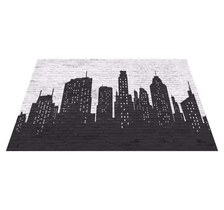 tapis vinyle ligne d'horizon bâtiment en brique - TenStickers