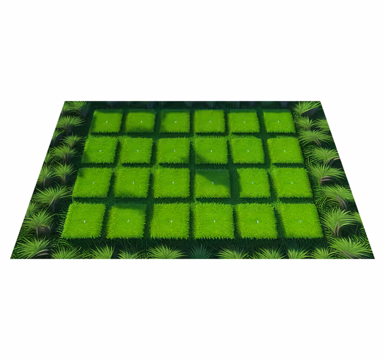 Tapis en vinyle nature gazon en forme de cube - TenStickers