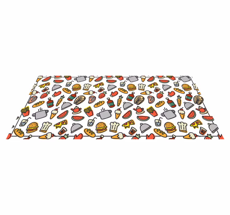 Tapis vinyle cuisine icônes nourriture - TenStickers