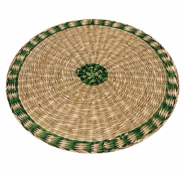 Tapis vinyle salon rond effet tissé - TenStickers