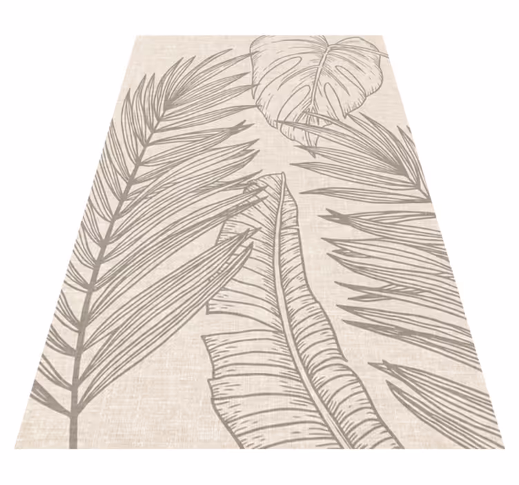 Tapis vinyle salon plantes tropicales effet tissé - TenStickers