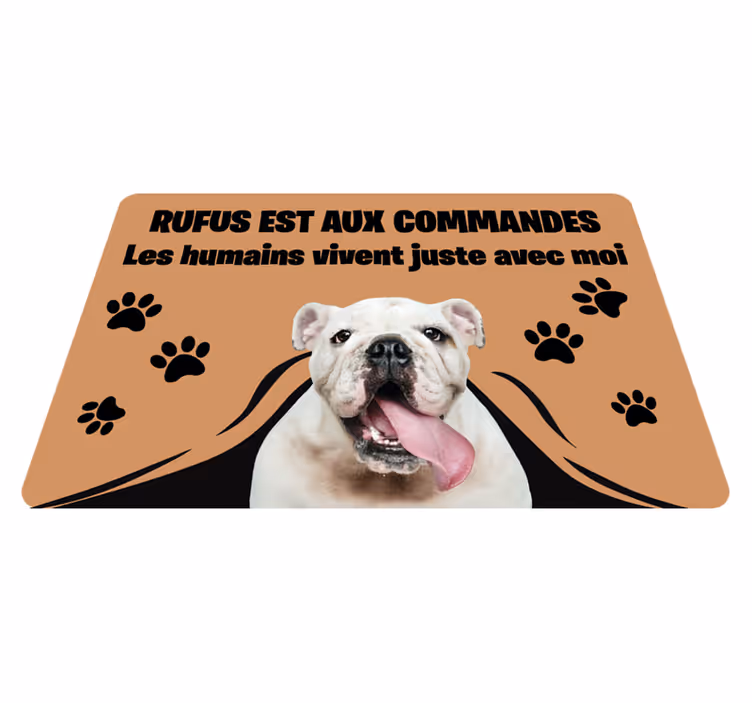 Tapis vinyle entrée personnalisé photo et nom animal - TenStickers