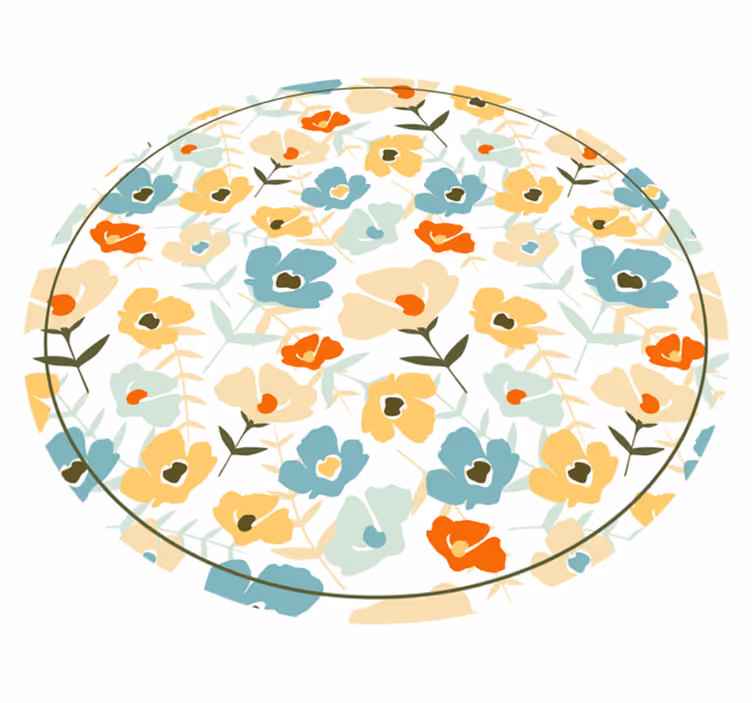 Tapis en vinyle nature fleurs aquarelles - TenStickers