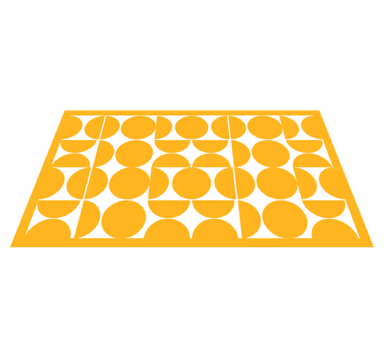 Tapis vinyle salon géométrique demi-cercles jaunes - TenStickers