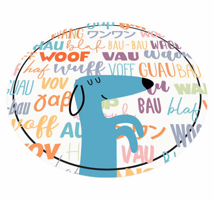 Tapis vinyle rond aboiement du chien - TenStickers