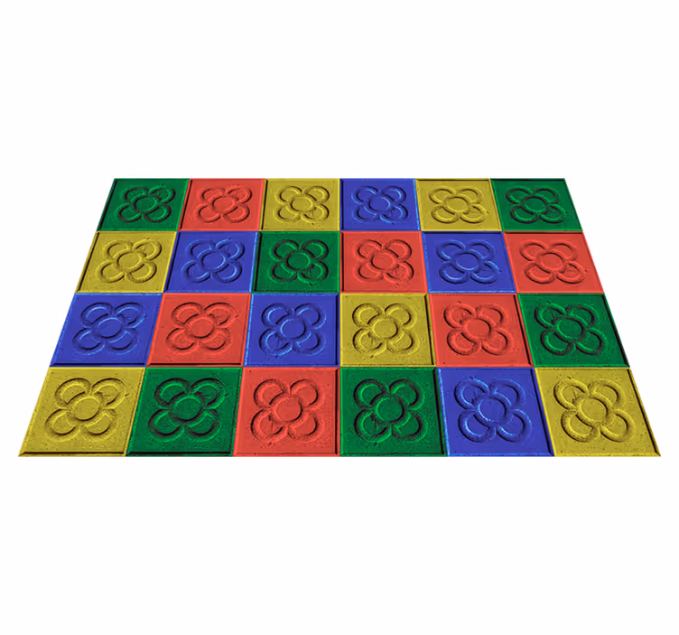 Tapis vinyle salon tuiles style pop art - TenStickers