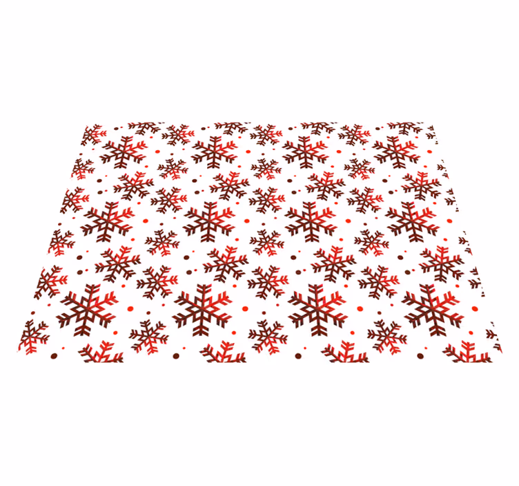 Tapis vinyle cuisine noël flocons neige rouges - TenStickers
