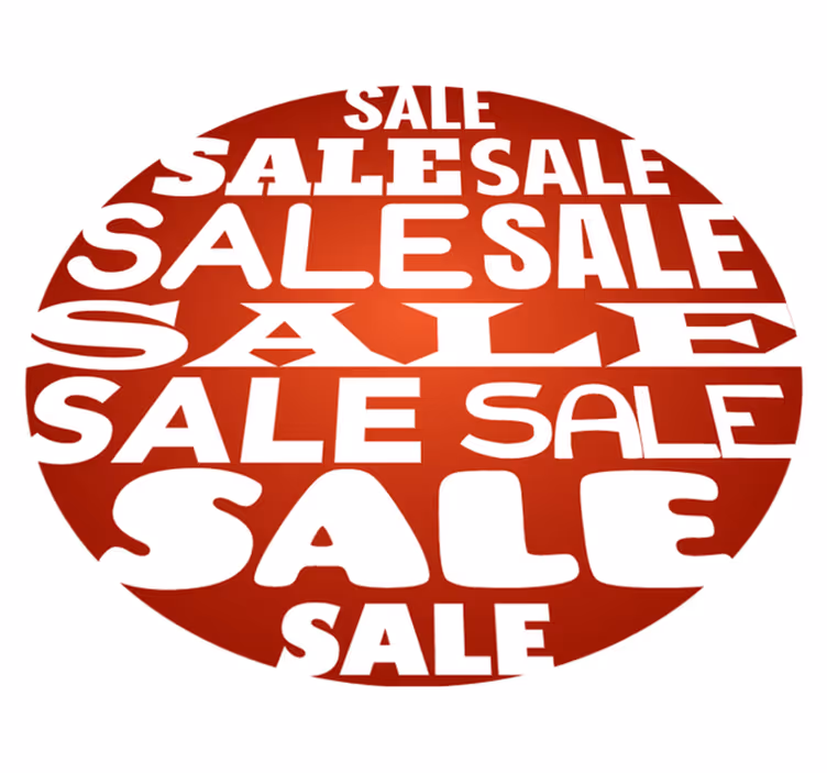 Tapis vinyle rond rouge "Sale" - TenStickers