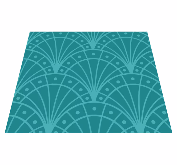 Tapis vinyle cuisine turquoise demi-cercles art déco - TenStickers