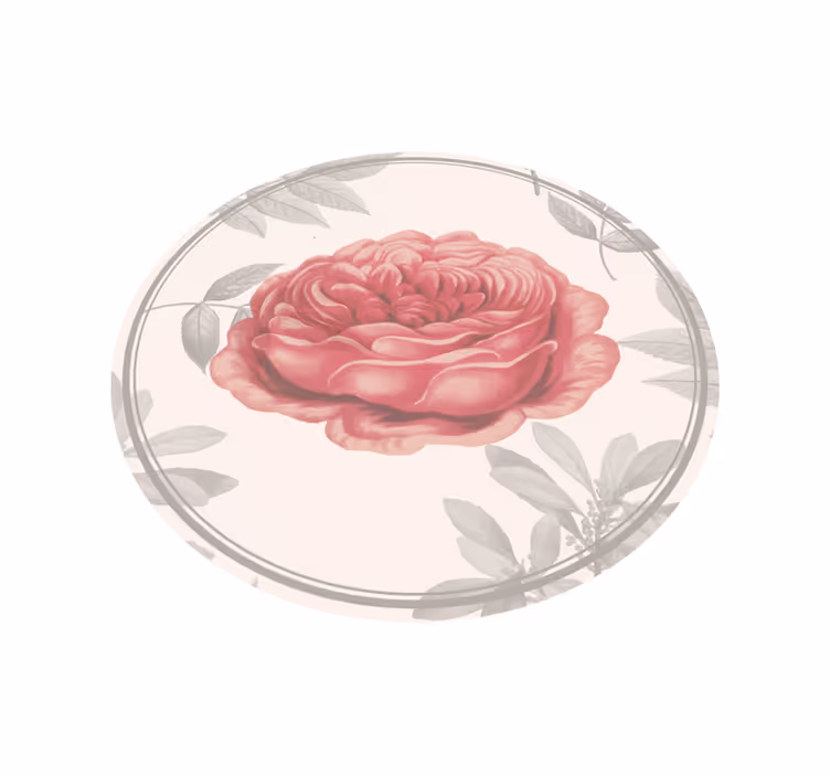 Tapis vinyle rond salon imprimé fleur rose - TenStickers