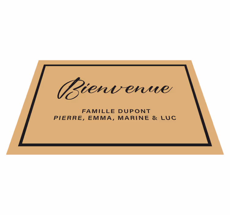 Tapis vinyle entrée bienvenue nom personnalisé - TenStickers