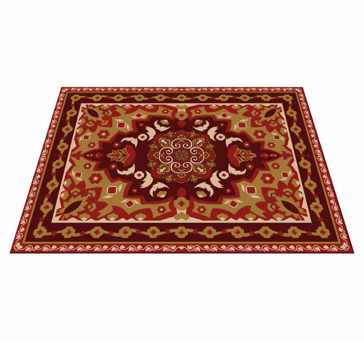 Tapis vinyle salle à manger vintage floral - TenStickers