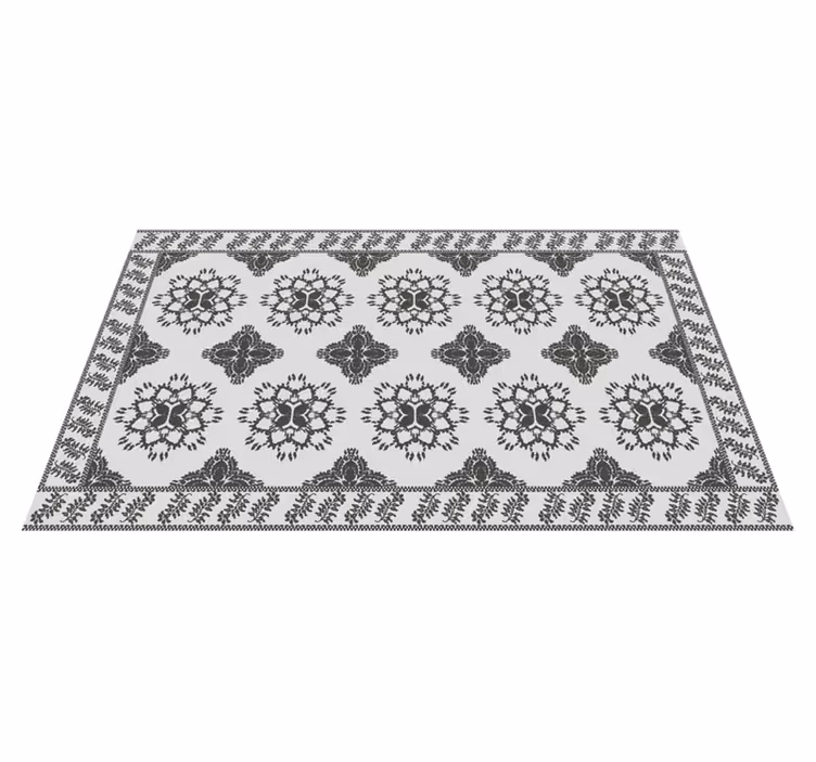 Tapis vinyle salle à manger motif floral vintage - TenStickers