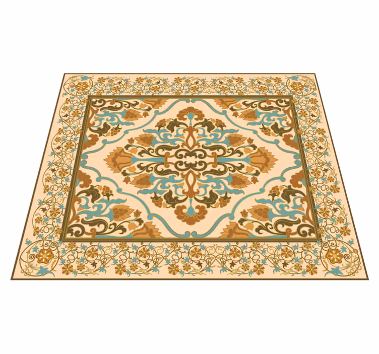 Tapis vinyle salle à manger conception de mandala beige - TenStickers