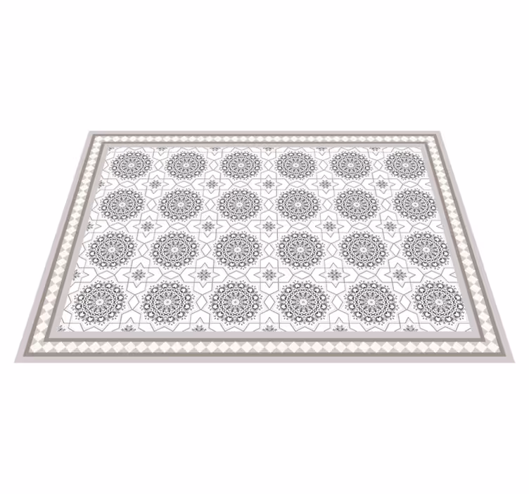 Tapis vinyle salle à manger design marocain gris clair - TenStickers