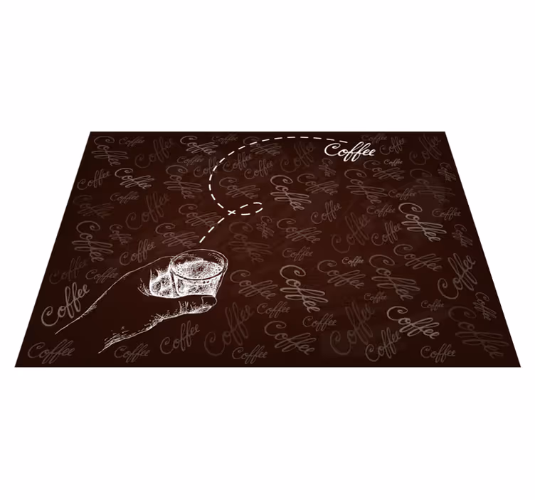 Tapis vinyle citation motif de boisson calligraphique - TenStickers