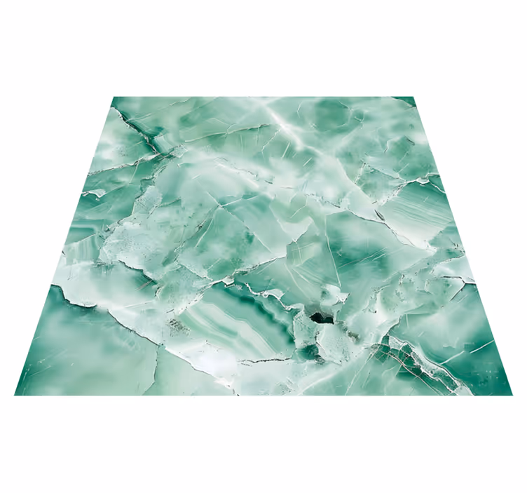 Tapis vinyle marbre couleur vert pastel - TenStickers