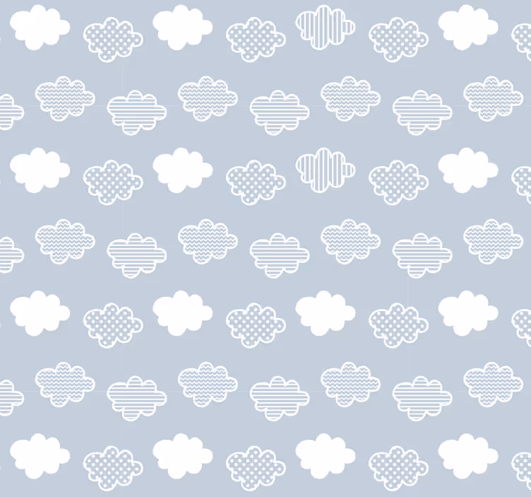 Papier peint cercles motif nuages - TenStickers