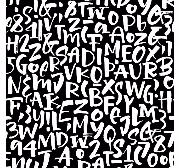 Papier peint texte noir et blanc - TenStickers