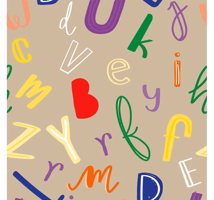 Papier peint texte alphabet coloré - TenStickers