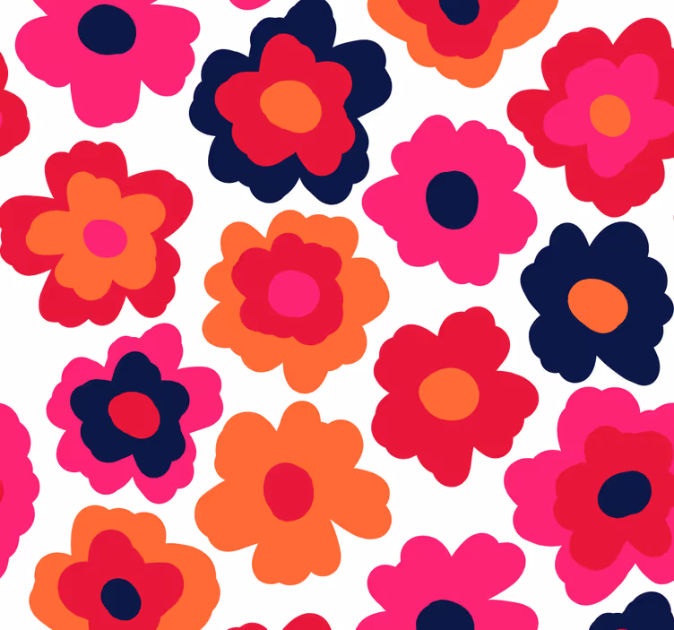 Papier peint floral coquelicot rouge - TenStickers