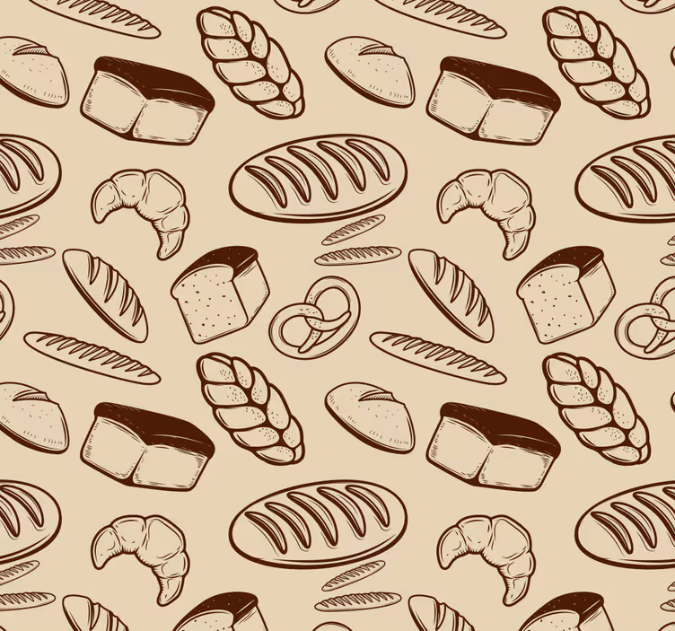 Papier peint cuisine modèle d'éléments de boulangerie - TenStickers