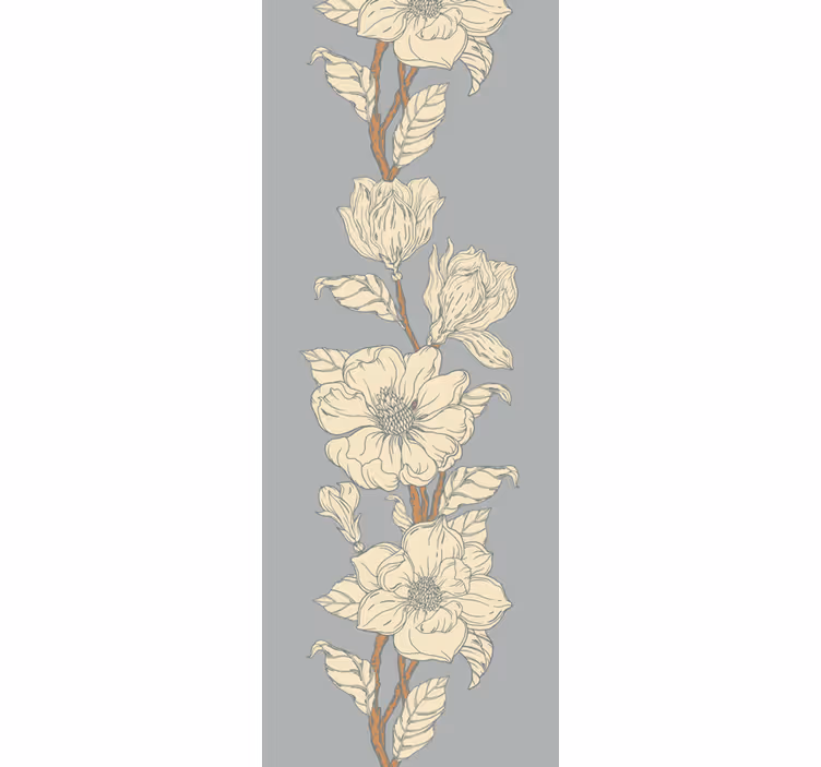Papier peint fleurs rayures florales élégantes - TenStickers