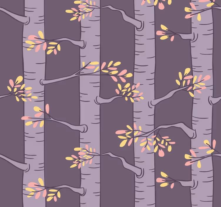 Papier peint arbre motif violet stylisé - TenStickers