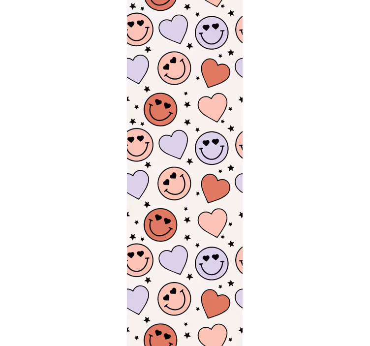 Papier peint chambre ado motif de cœur souriant - TenStickers