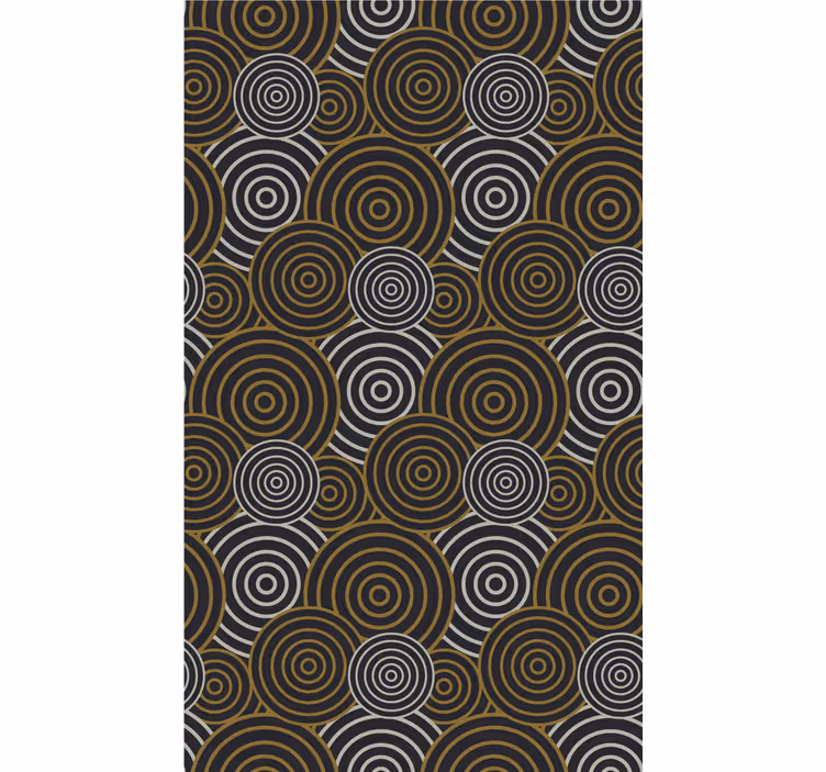 Papier peint géometrique motif circulaire marron - TenStickers
