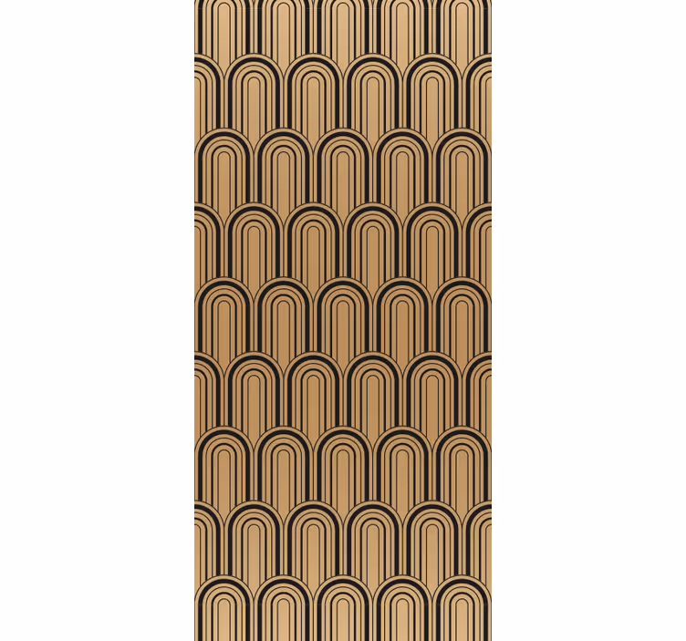 Papier peint géometrique motif d'arches marron - TenStickers