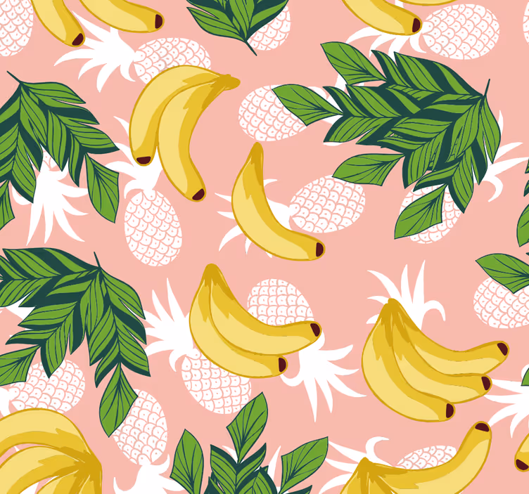Papier peint cuisine feuillage de fruits tropicaux - TenStickers
