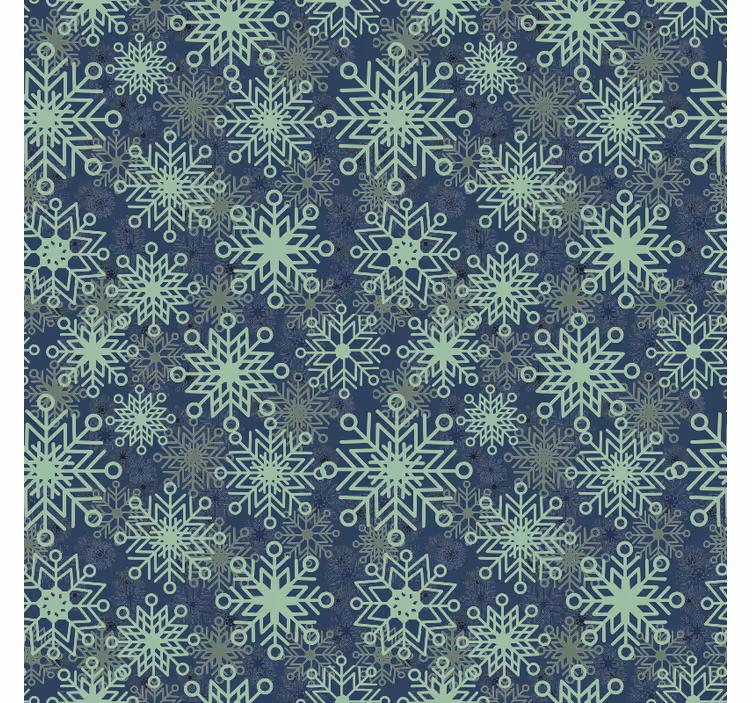 Papier peint noel décor de flocon de neige bleu - TenStickers