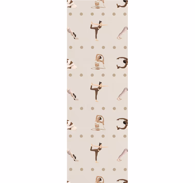 Papier peint art figures de postures de yoga - TenStickers