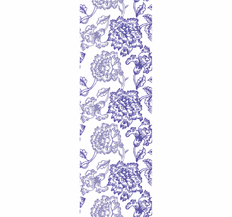 Papier peint fleurs floraison bleu indigo - TenStickers