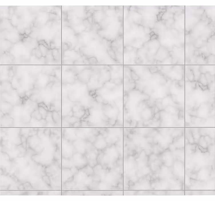Papier peint cuisine carrelage carré en marbre blanc - TenStickers
