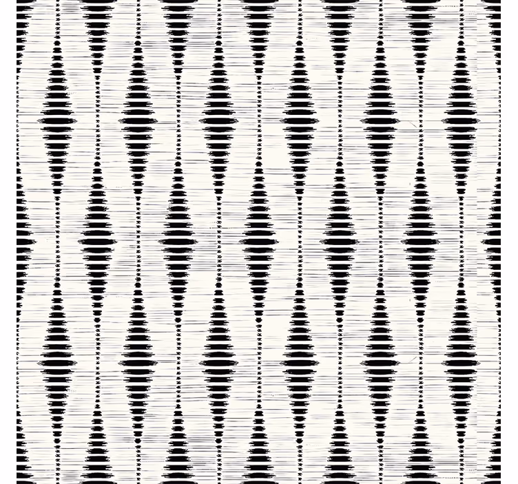 Papier peint géométrique ikat noir rabaul - TenStickers