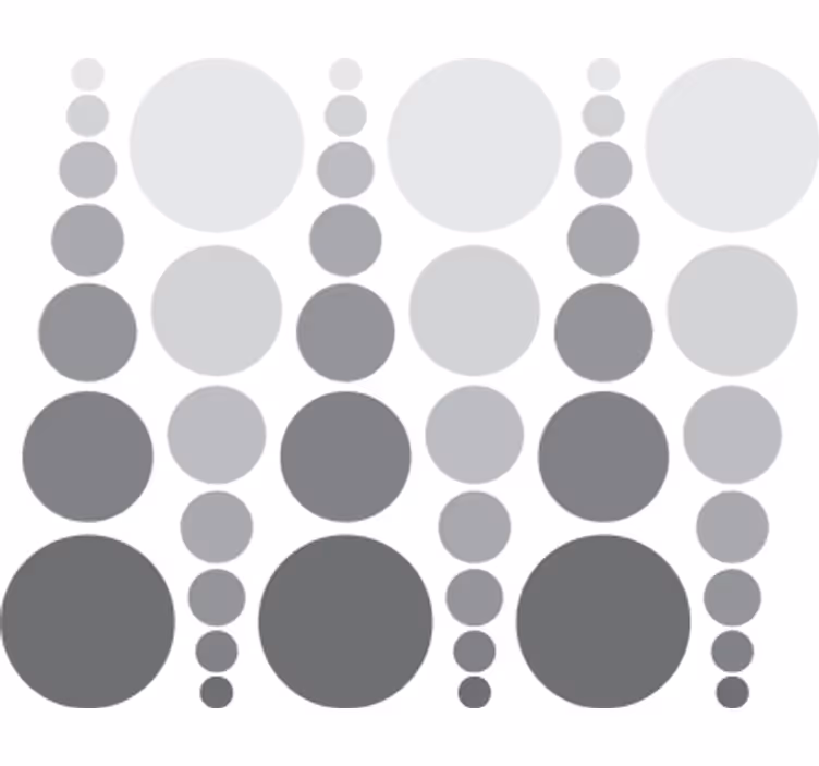 Papier peint géométrique cercles colorés gris - TenStickers