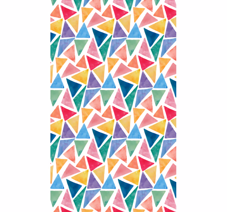 Papier peint géométrique triangles colorés joyeux - TenStickers