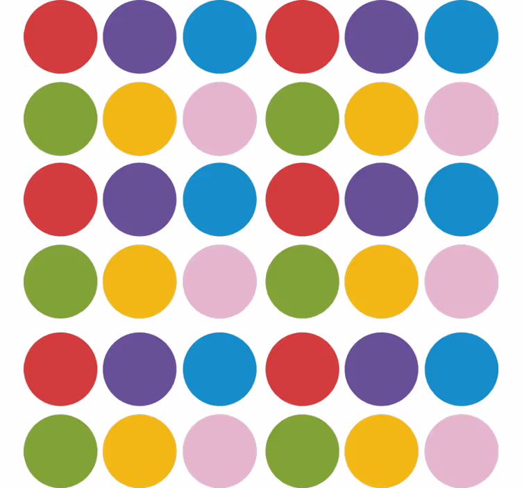 Papier peint géométrique cercles colorés simples - TenStickers