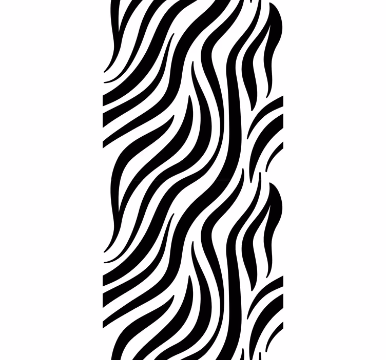 Papier peint géométrique rayures zèbre noir et blanc - TenStickers