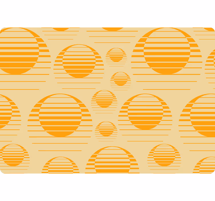 Papier peint géométrique soleils rétro orange - TenStickers
