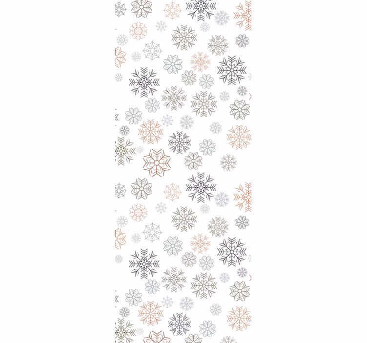 Papier peint noel motif flocons beiges - TenStickers