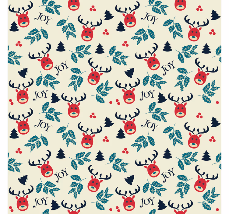 Papier peint noel joie et rennes - TenStickers