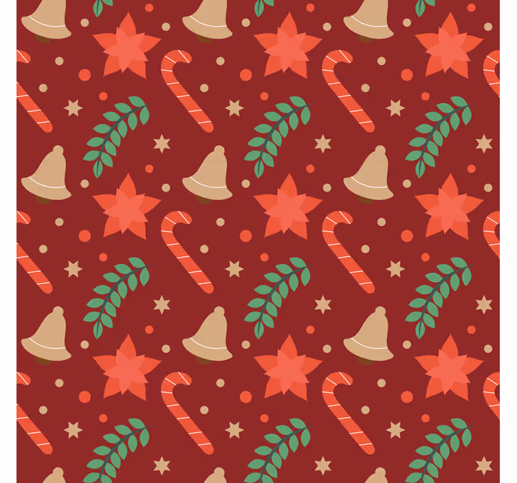Papier peint noel motif bonbons de noël - TenStickers